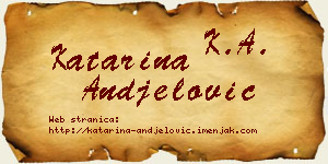 Katarina Anđelović vizit kartica